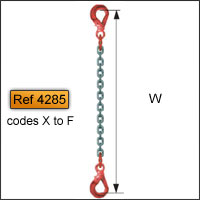 Ref 4285 codes X to F : 2 hooks automatic locking